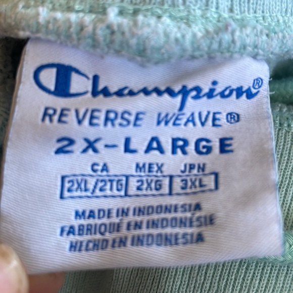 Champion Reverse Weave Green Logo Cut-Off Shorts, Size XXL - Picture 4 of 5